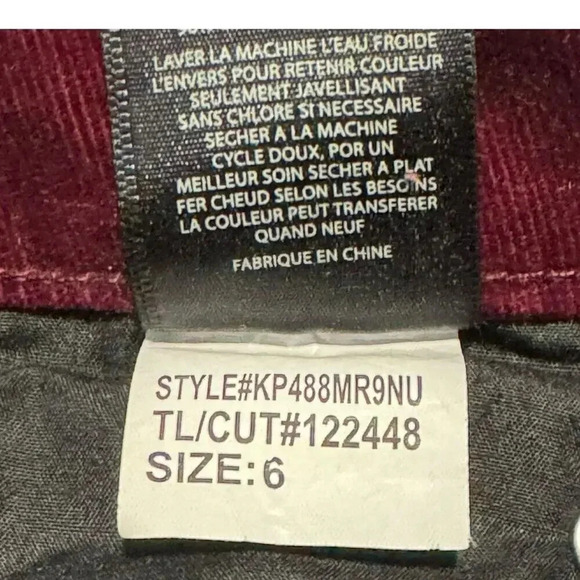 Kut From The Kloth Women’s Size‎ 6 Burgundy Corduroy Diana Skinny Jeans - Picture 6 of 7